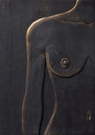 Sculptural Art_Sculptural Painting_Nude Art_Figurative Art_Black