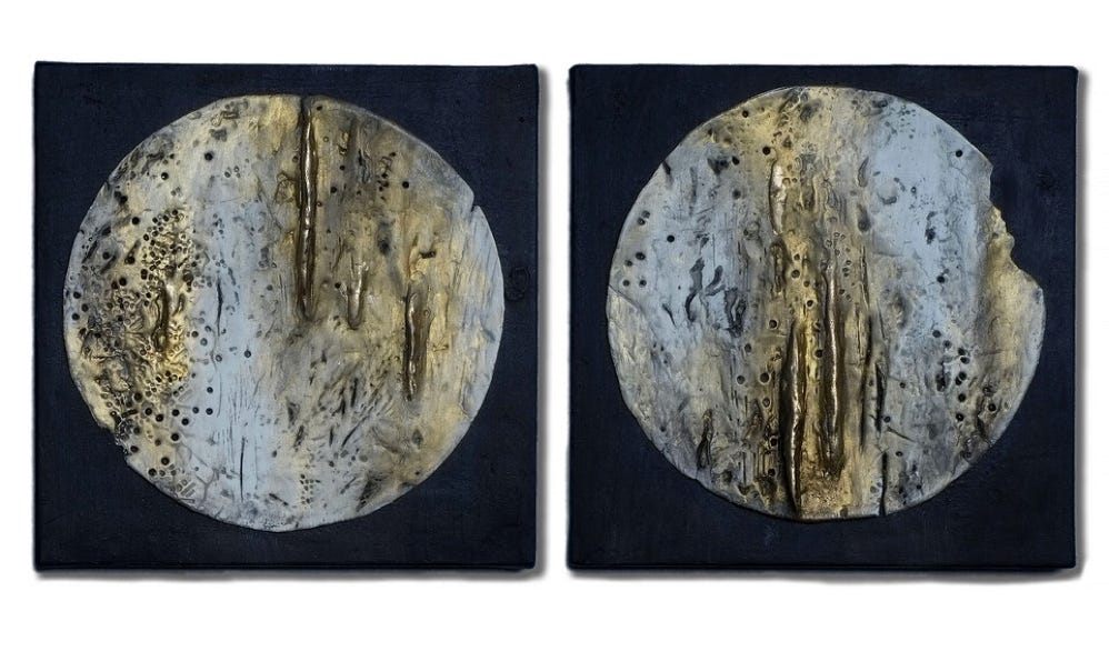 Sculptural Art_Wall Sculpture_Abstract Art_White And Old Gold